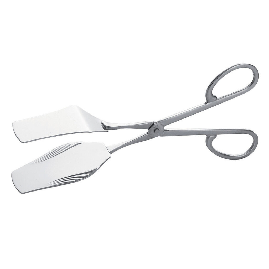 Pinza forgiata con applicazione piatta e bombata decorata