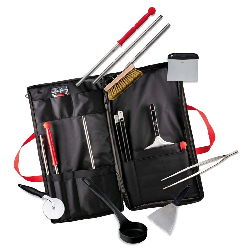 kit borsa del pizzaiolo con 8 accessori